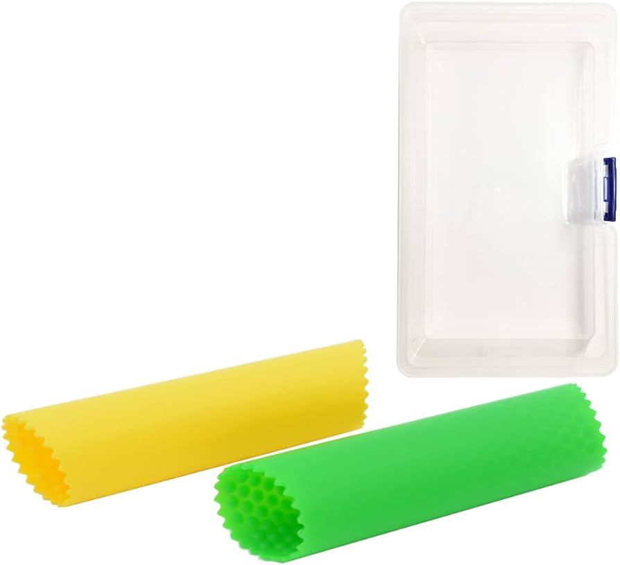 AINMEGE Silicone Garlic Roller Peeler Tube with Storage Case(Green, Yellow) | Amazon (US)