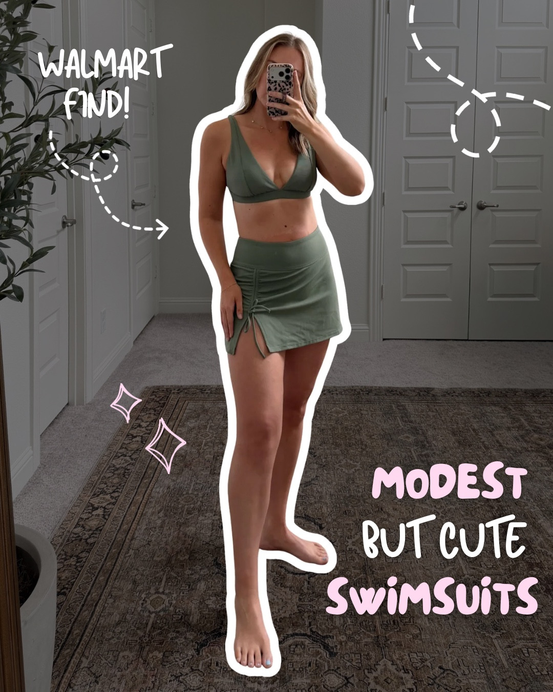 best selling walmart swimsut!!! i love the swim skirt trend it makes life so much easier as a mom lol. wearing a L bottom and a M top!  

 #LTKootd #LTKmomlife #LTKSwim