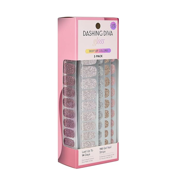 Dashing Diva Gloss Nail Strips 5-in-1 Kit - Best of Sparkles - UV Free, Chip Resistant, Long Last... | Amazon (US)