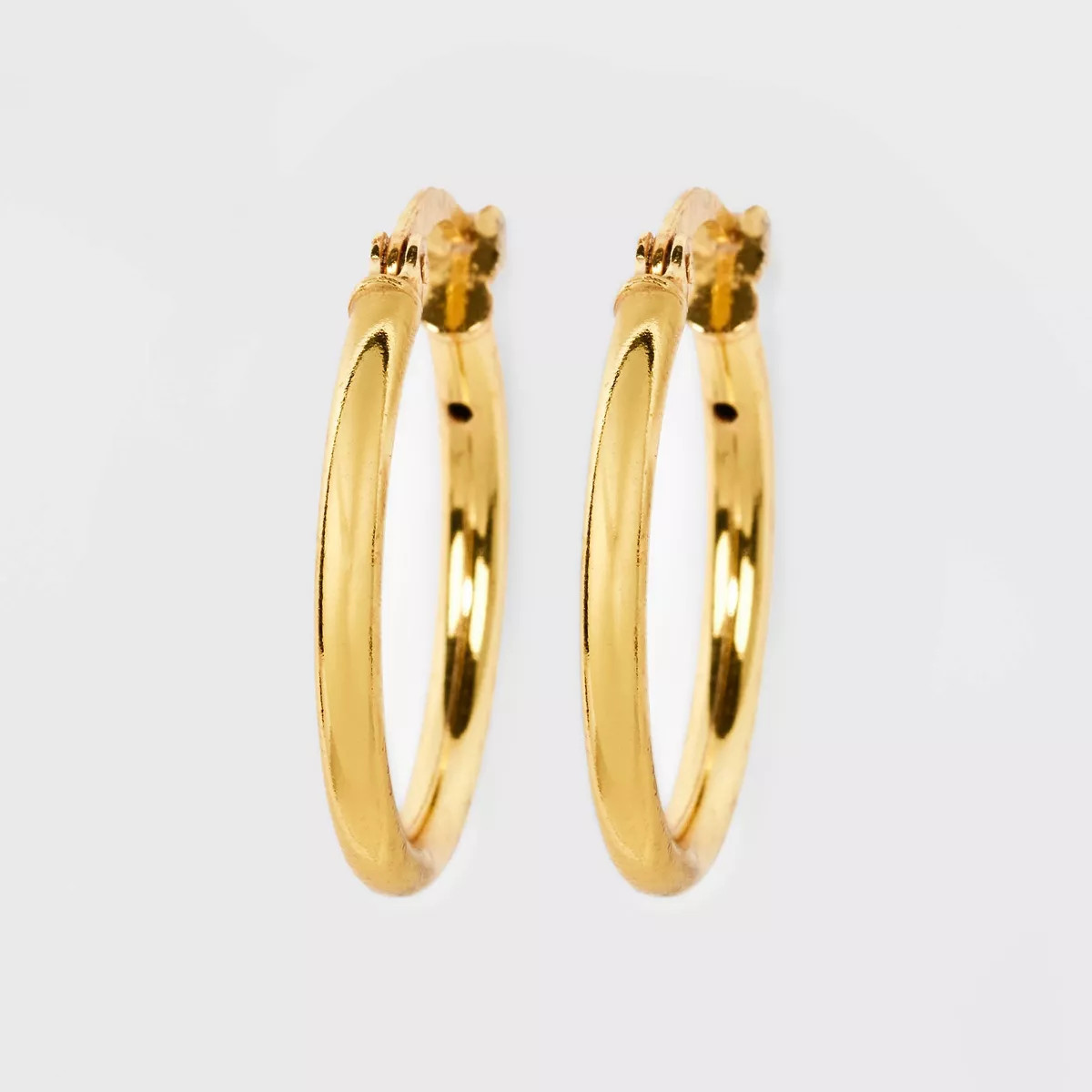 14K Gold Plated Click Top Hoop Earrings - A New Day™ Gold | Target