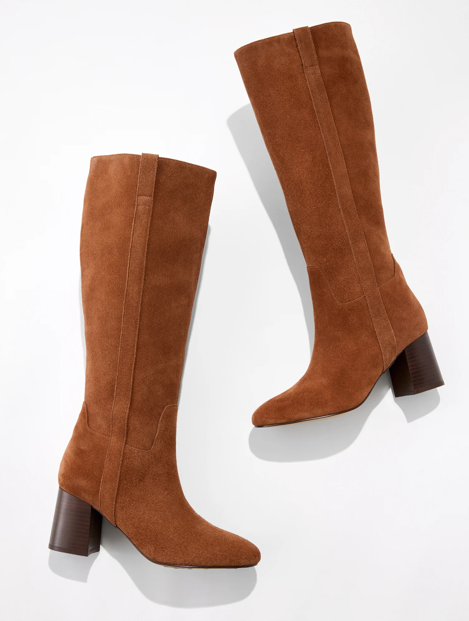 Aster Suede Knee-High Boots - Cognac - 11M Talbots | Talbots