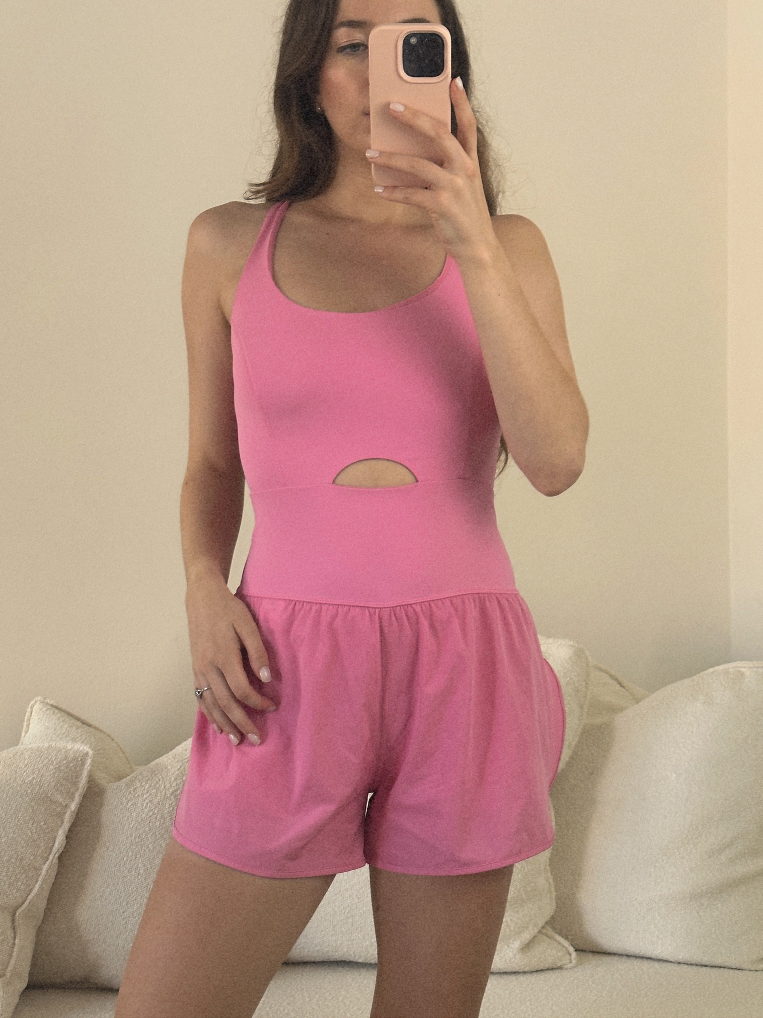 Obsessed with this free people inspired workout romper! The pink color is everything! This is so comfy & I love the biker shorts under the shorts! I wear a size small

#LTKfitness #LTKunder50 #LTKstyletip