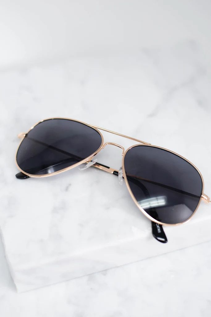 Bright Days Ahead Gold Frame Aviator Sunglasses | The Mint Julep Boutique