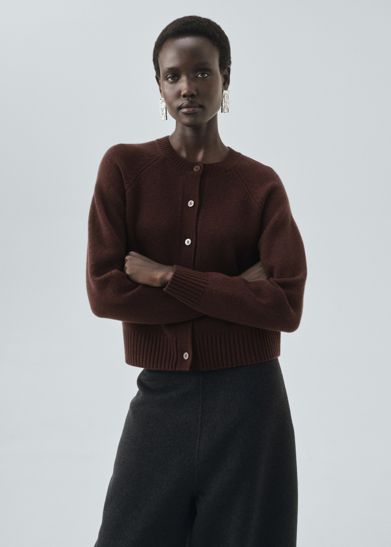 Chunky knit wool-blend cardigan | Mango (US/MX/AU)