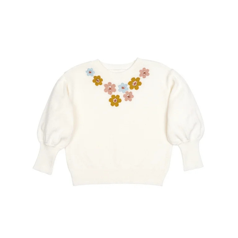 Modern Moments By Gerber Toddler Girl Sweater with Embroidery, Sizes 12 Months - 5T - Walmart.com | Walmart (US)
