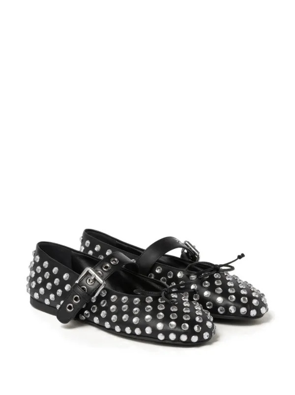studded leather ballerina shoes | Farfetch Global