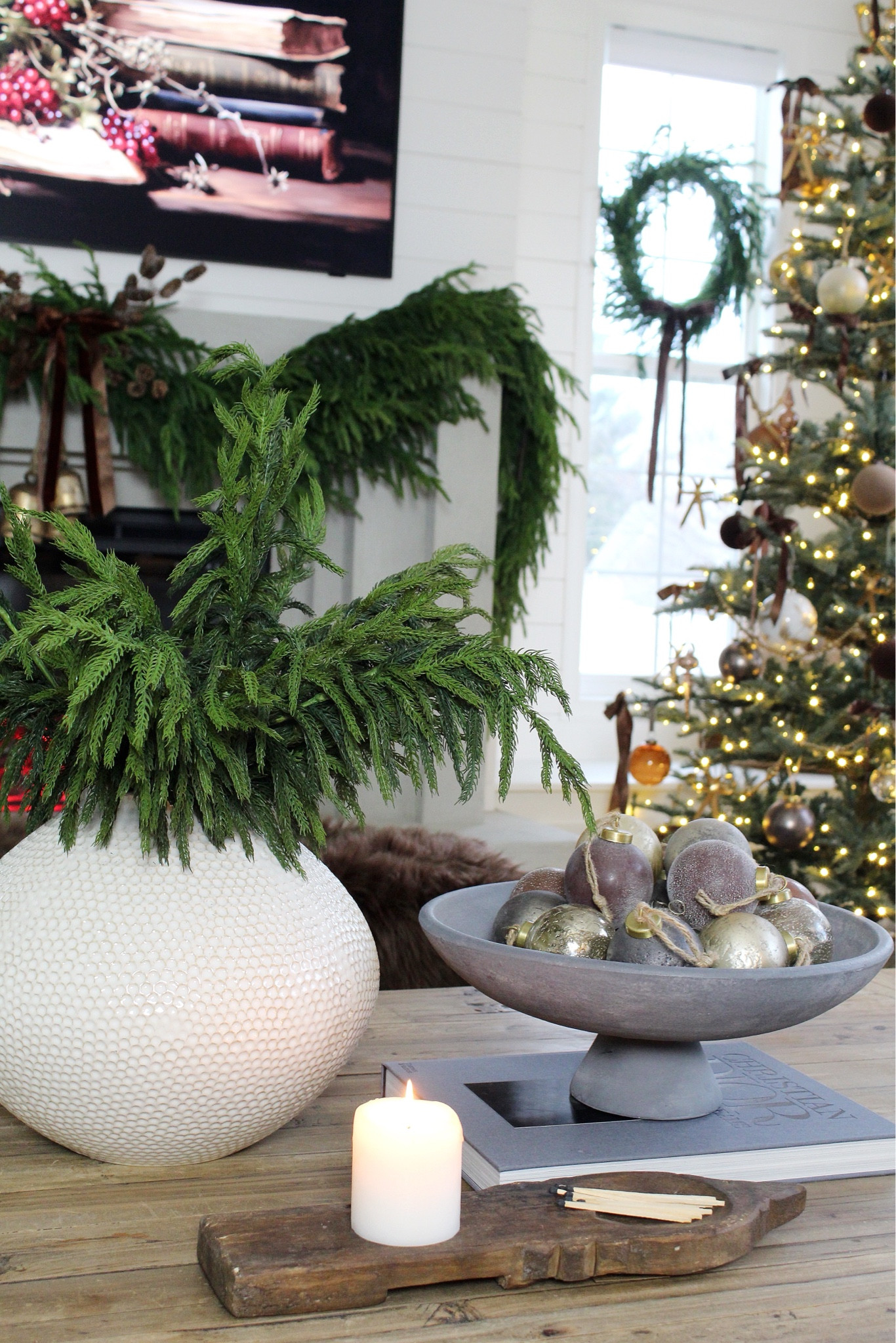 Christmas decor: vase, Norfolk stems, Christmas tree, Christmas ornaments, Norfolk garland, wreath #LTKCyberWeek

#LTKHoliday #LTKHome