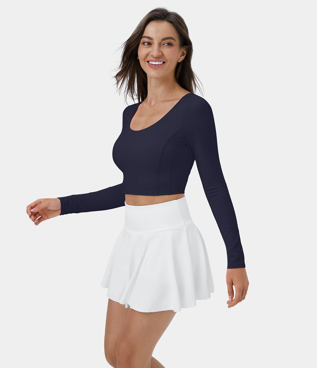 Women’s Softlyzero™ Plush Long Sleeve Adjustable Buckle Cropped Yoga Sports Top - Halara | HALARA