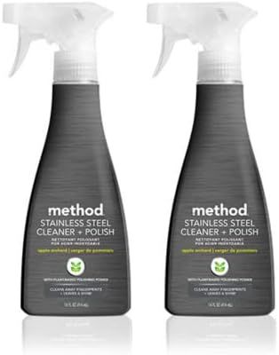 Method Stainless Steel Cleaner + Polish, Apple Orchard, 14 Ounces (2 Pack) | Amazon (US)