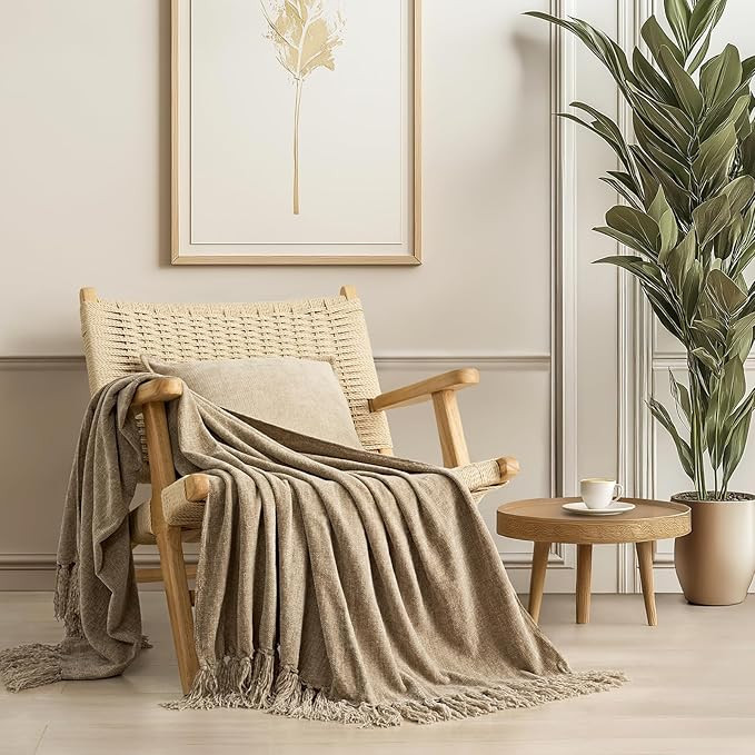 EverGrace Soft Chenille Throw Blanket for Couch, Cozy Plush Fuzzy Decorative Chenille Knit Throw ... | Amazon (US)