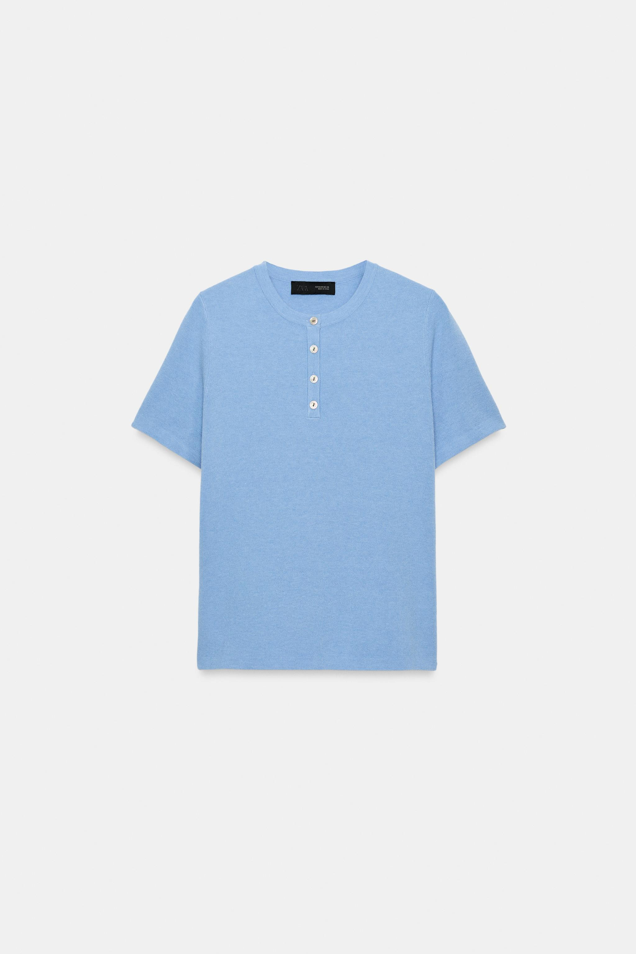 BUTTONED KNIT TOP | Zara Canada