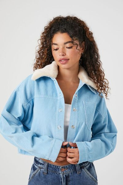 Corduroy Cropped Trucker Jacket | Forever 21