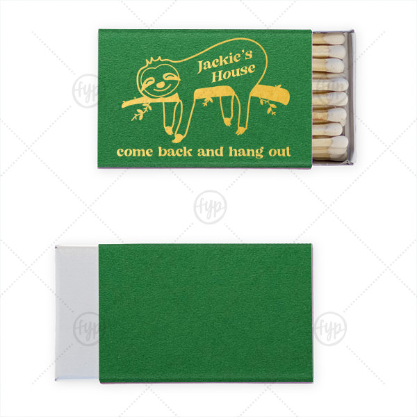 Sloth Come Back And Hang Out Matchbook | ForYourParty