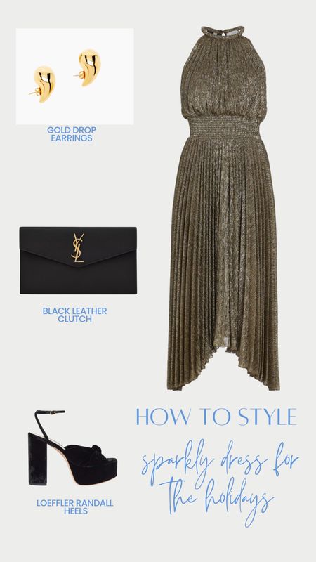 Love a great glittery halter dress for New Year’s Eve with a classic YSL clutch!

#LTKHoliday #LTKover40