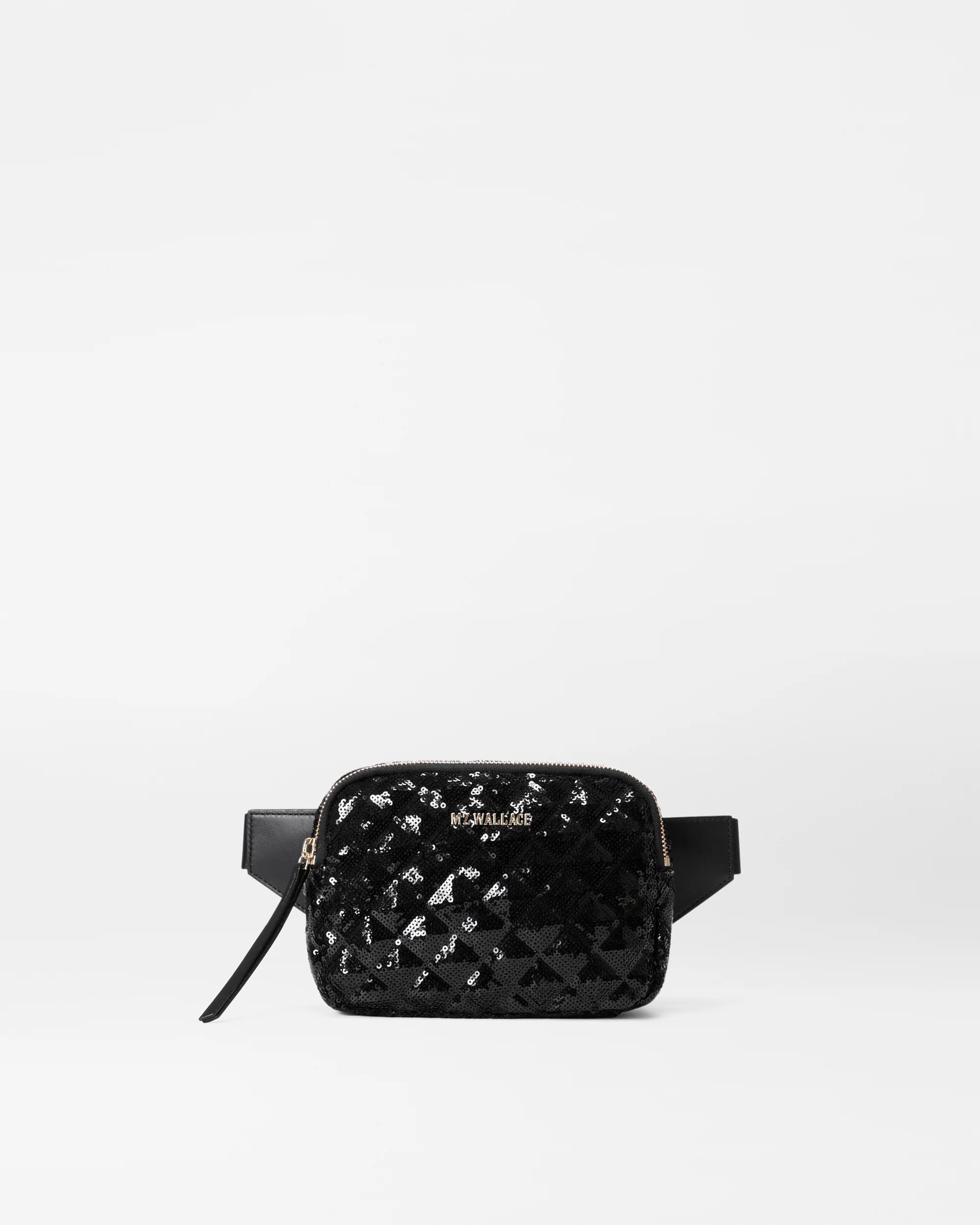 Madison Belt Bag in Black Sequin | MZ Wallace | MZ Wallace