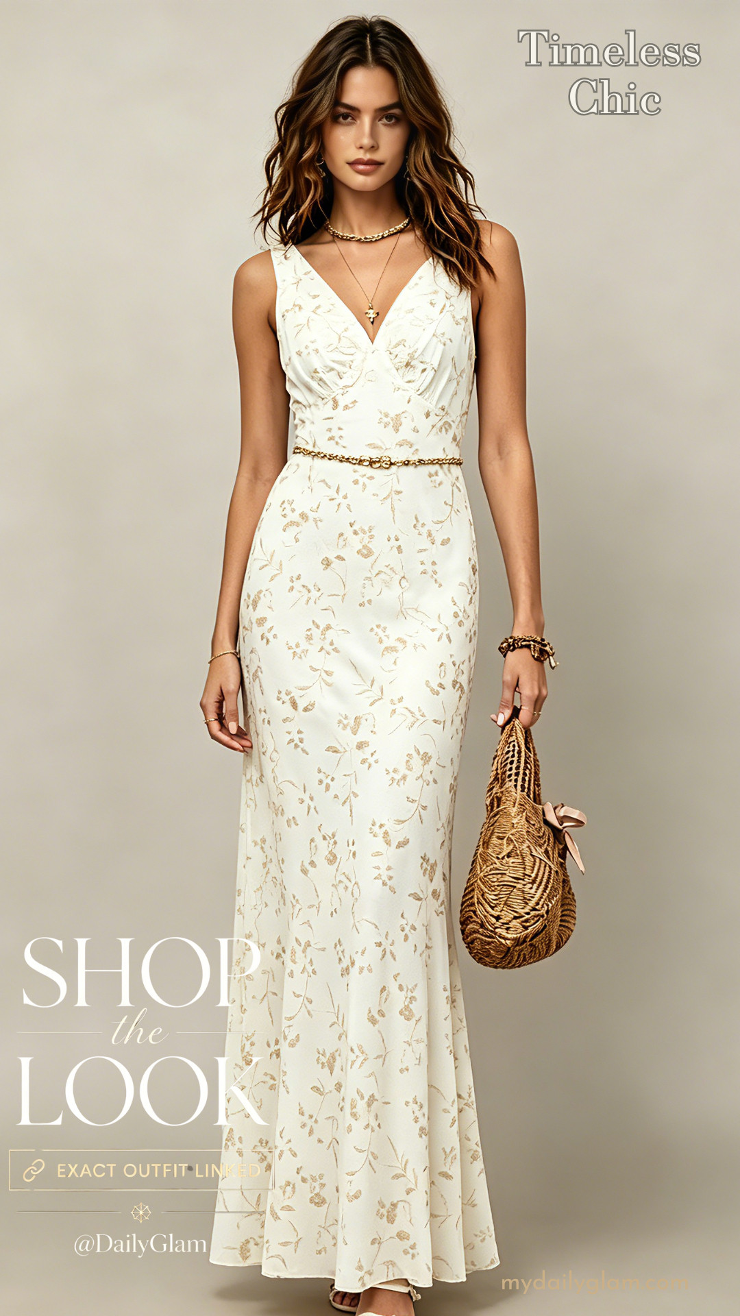 Cream Gold Floral Sleeveless Maxi Dress
#FloralMaxiDress #WeddingGuestDress #CreamDress #SummerFormal #MermaidDress 

 #LTKOver40 #LTKWedding