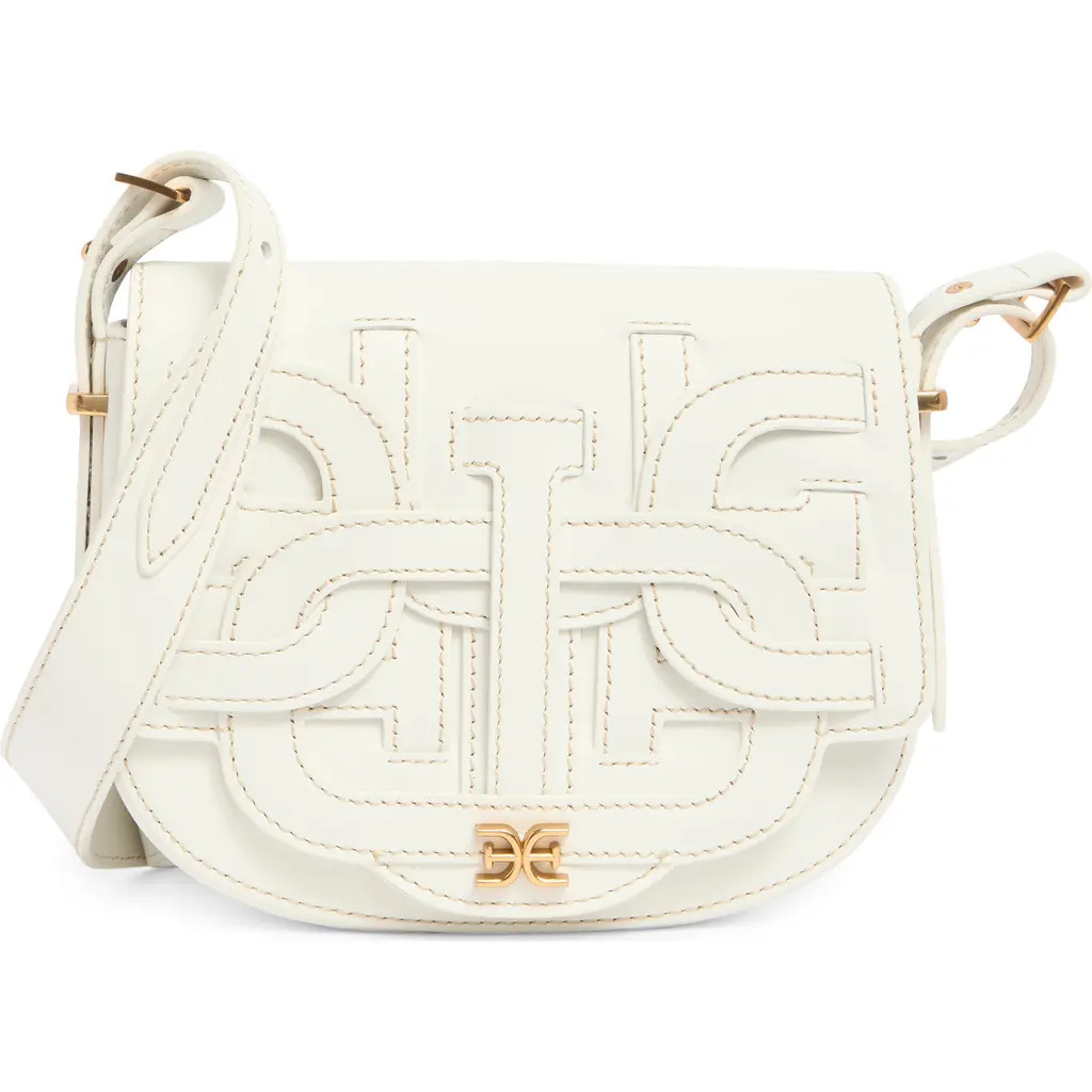 Sam Edelman Small Bay Leather Saddle Crossbody Bag in Eggshell at Nordstrom Rack | Nordstrom Rack