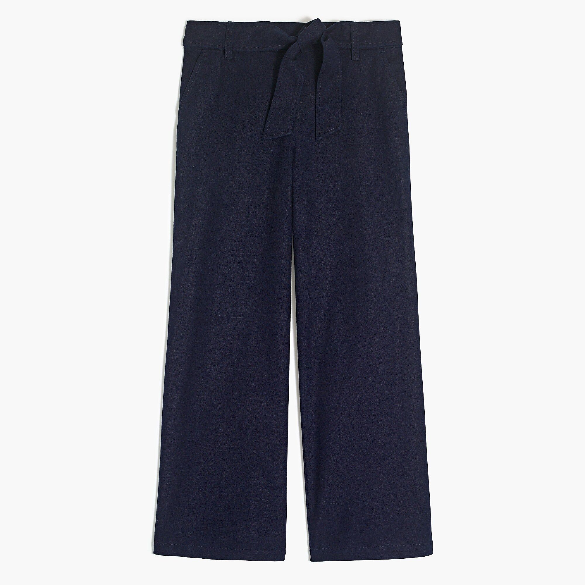 Linen-cotton wide-leg crop pant with tie waist | J.Crew Factory