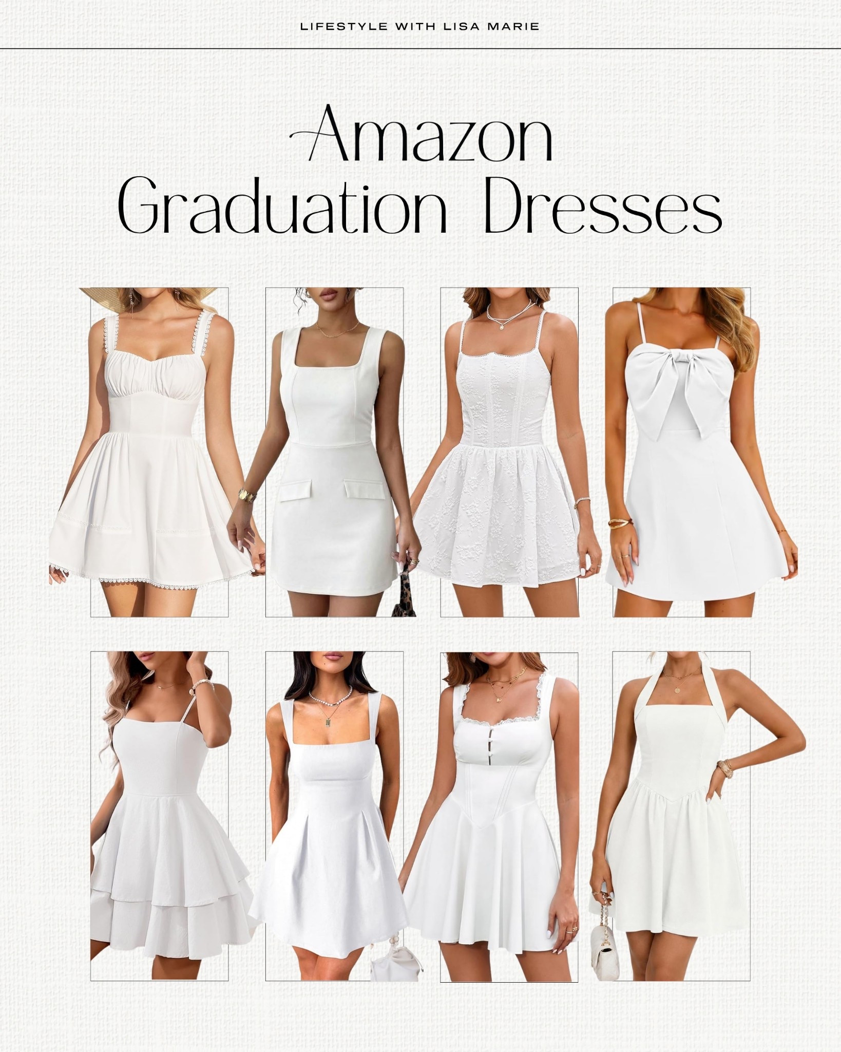 Graduation day dresses for graduates. High school and college graduation dresses. White mini and midi dresses. Lightweight spring and summer event dresses. Neutral a-line dresses. 

#LTKSeasonal #LTKPetite #LTKootd
