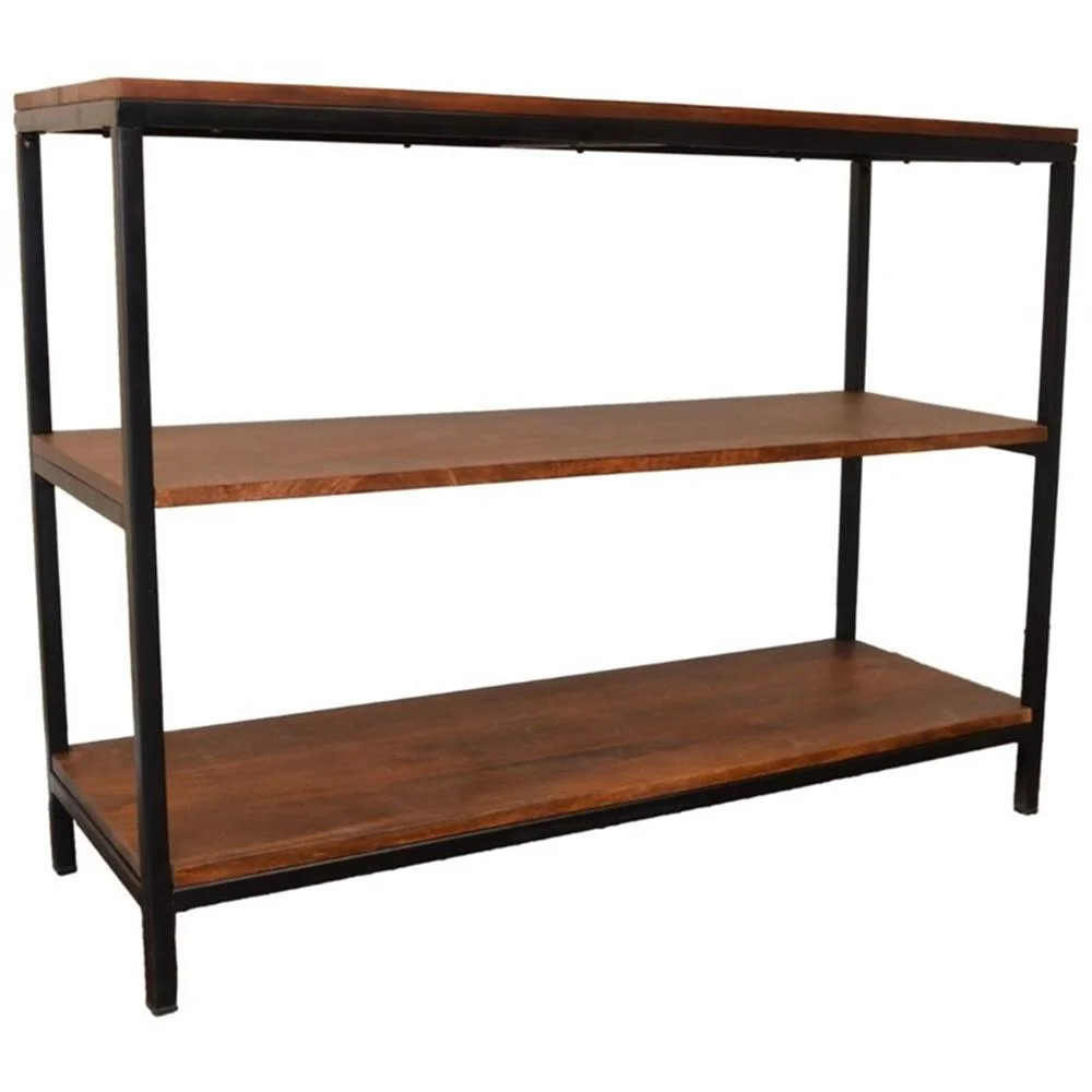 Carolina Classics Brayden Rectangle Metal Frame Console Table in Rich Chestnut - Walmart.com | Walmart (US)