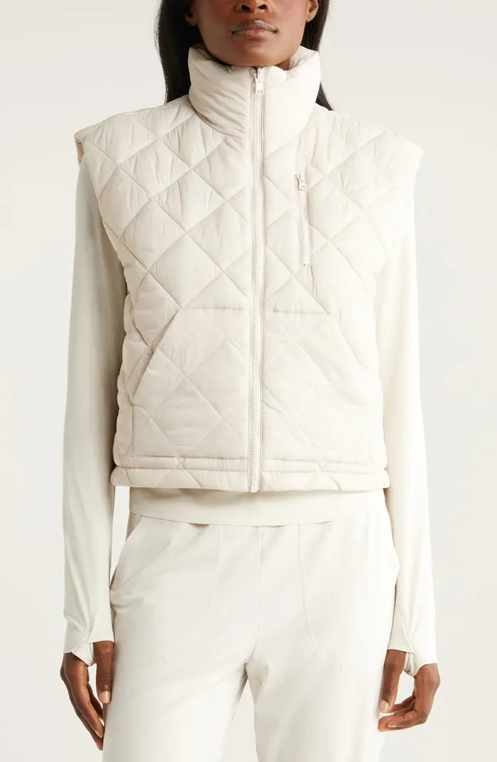Zella Reversible Quilted Nylon Puffer Vest | Nordstrom | Nordstrom