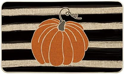 Artoid Mode Watercolor Stripes Pumpkin Decorative Doormat, Fall Seasonal Harvest Thanksgiving Vin... | Amazon (US)