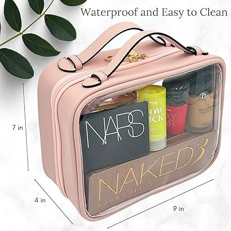 Clear Makeup Bag Toiletry Bag for Women Cosmetic Case Large Capacity Travel Make Up Bag Organizer... | Amazon (US)