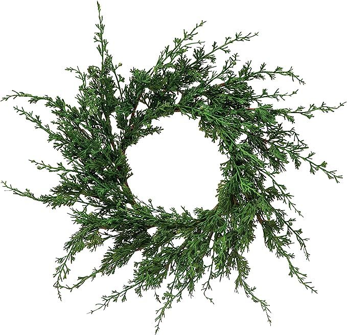 Creative Co-Op 21" Round Faux Juniper Wreath Wall Decor, Multi | Amazon (US)