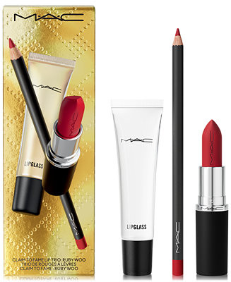 MAC 3-Pc. Claim To Fame Lipstick, Lip Liner + Lip Gloss Holiday Set - Macy's | Macy's