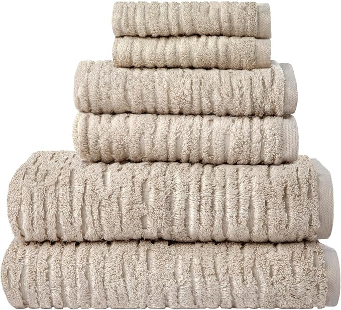SKL Home CloudSoft 100% Cotton Luxury 6-Piece Towel Set, 600 GSM, Ultra Plush & Absorbent - 2 Bat... | Amazon (US)