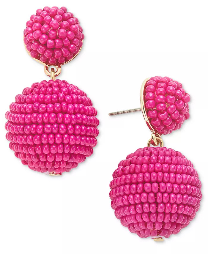 On 34th Seed Bead Embellished Drop Earrings, Created for Macy's - Macy's | Macy's