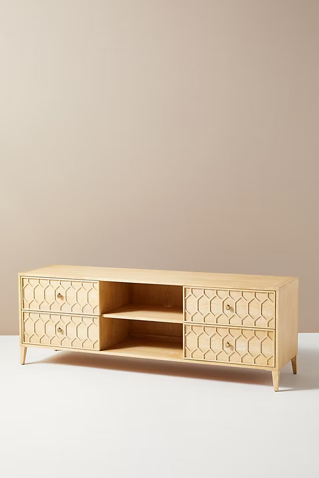 Textured Trellis Media Console | Anthropologie (US)