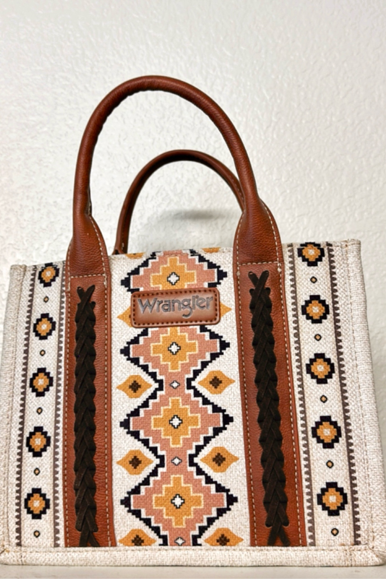 Mini southwest pink and yellow wrangler tote 