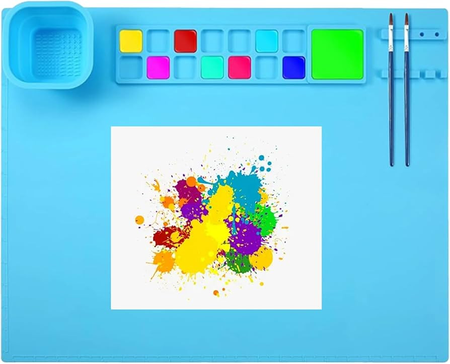 Large Silicone Mats for Crafts,Silicone Painting Mat with Detachable Cleaning Cup,Pen Holder and ... | Amazon (US)