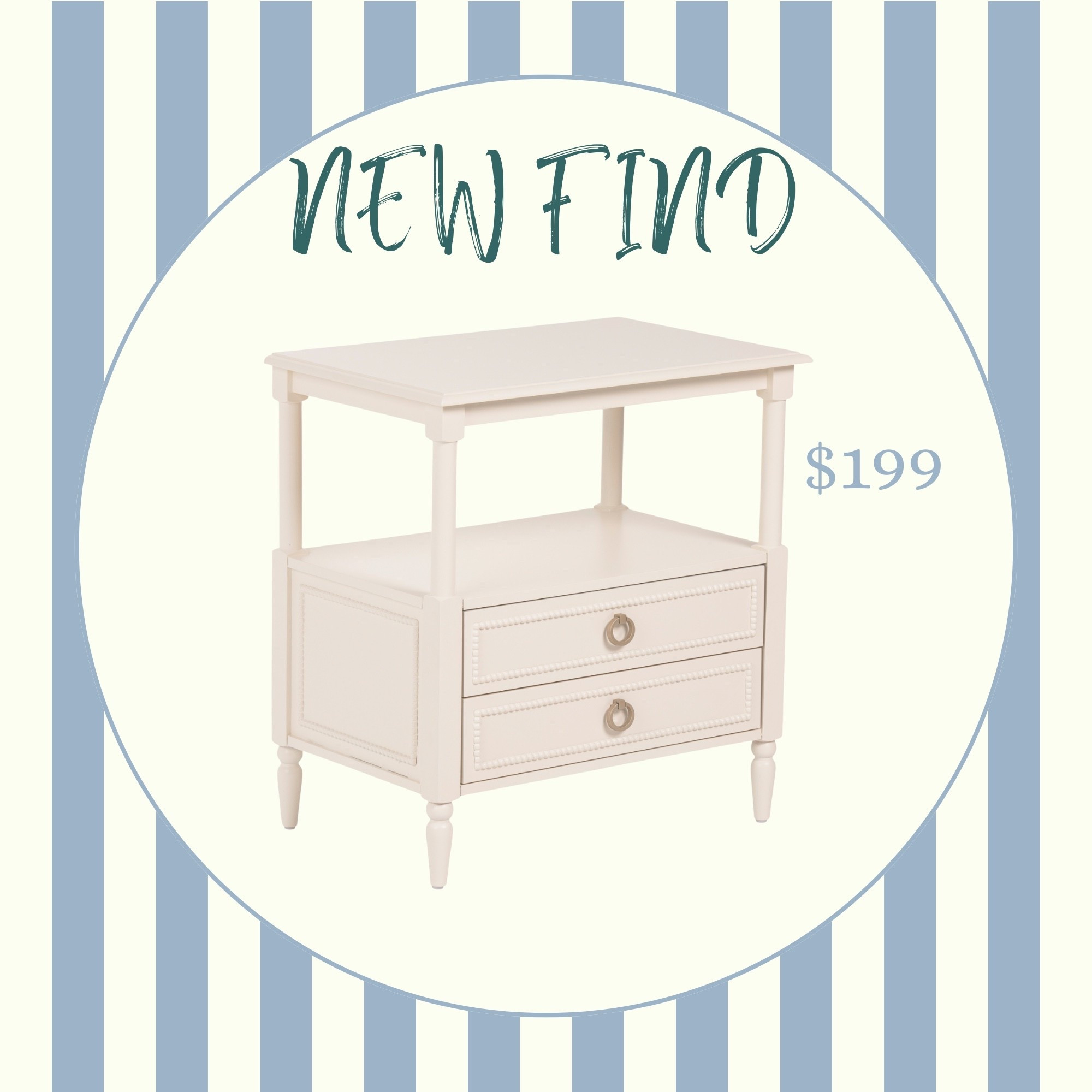 Two drawer nightstand with beaded detail under $200! 

Neutral furniture, bedroom refresh, nightstand, side table