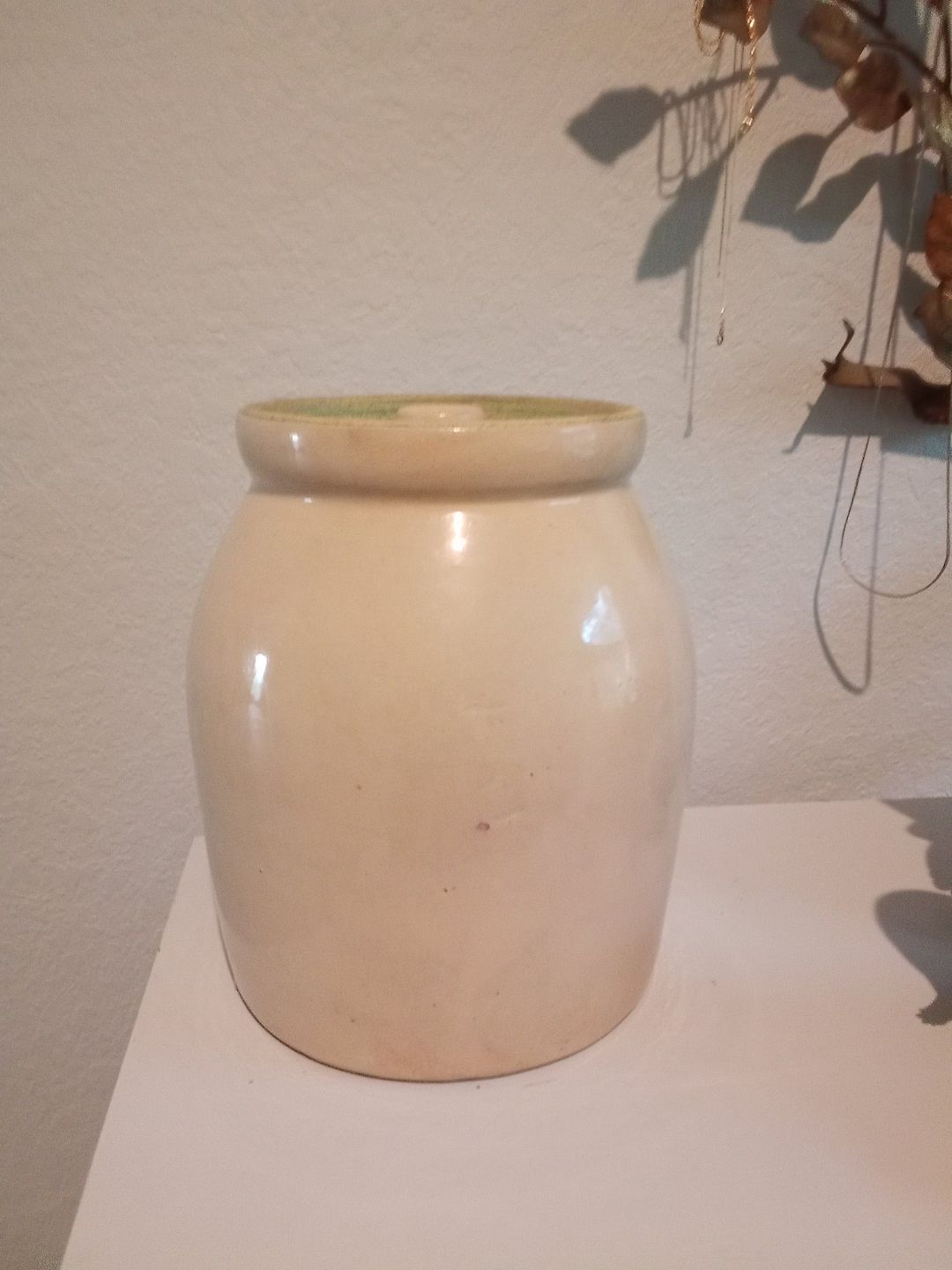 Antique Tan Stoneware Salt Glazed Crock with Lid  9" H Cookie Jar | Etsy (US)