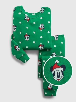 babyGap | Disney Mickey Mouse 100% Organic Cotton Holiday Print PJ Set | Gap (US)