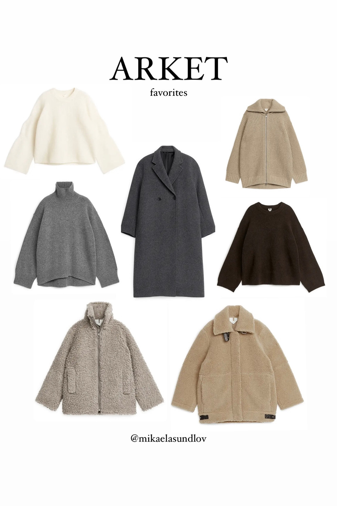 Arket winter favorites. Knitted sweaters, Grey coat, pile jacket, neutral style, neutral outfits 

#LTKSeasonal #LTKstyletip