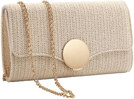 Natural Straw Woven Clutch Purse, Summer Beach Bag Wallet | Amazon (US)