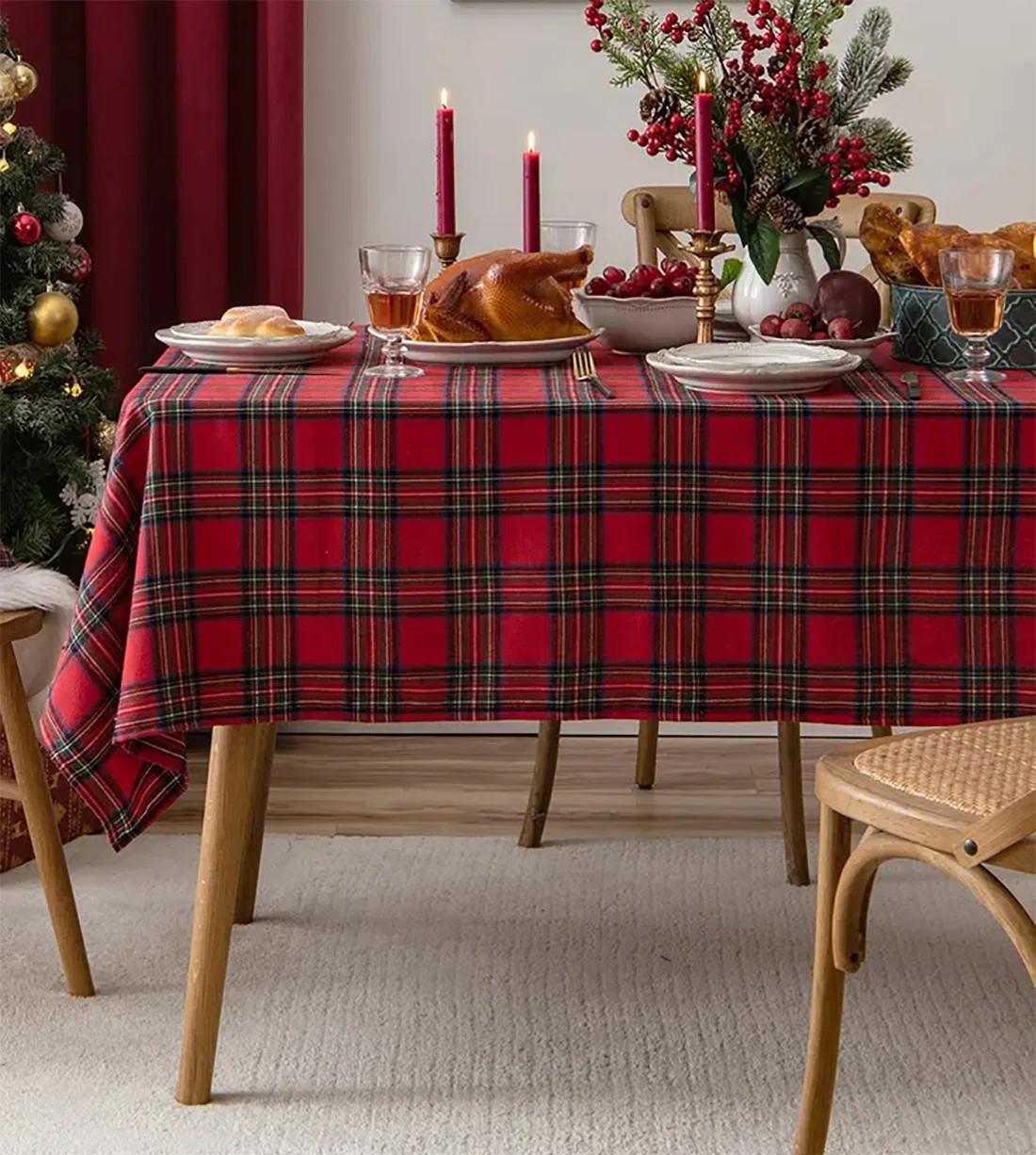 Mercer41 Reviel Plaid Christmas Polyester Tablecloth & Reviews | Wayfair | Wayfair North America