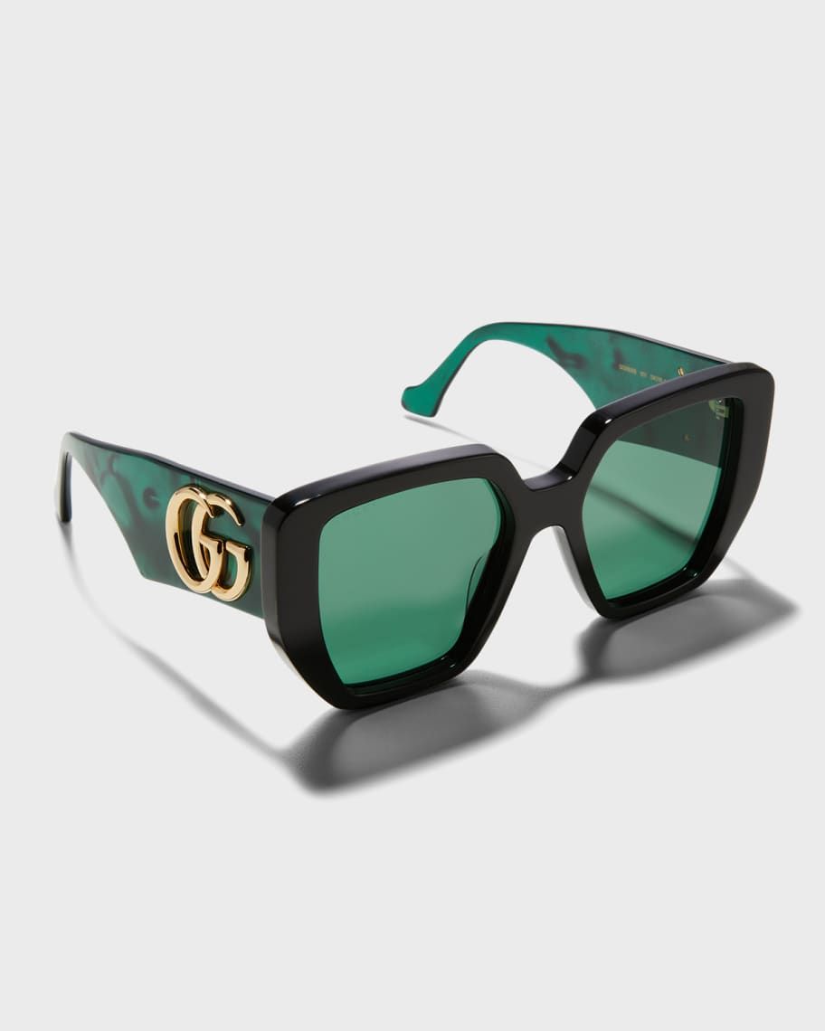 Oversized Square Acetate Sunglasses | Neiman Marcus