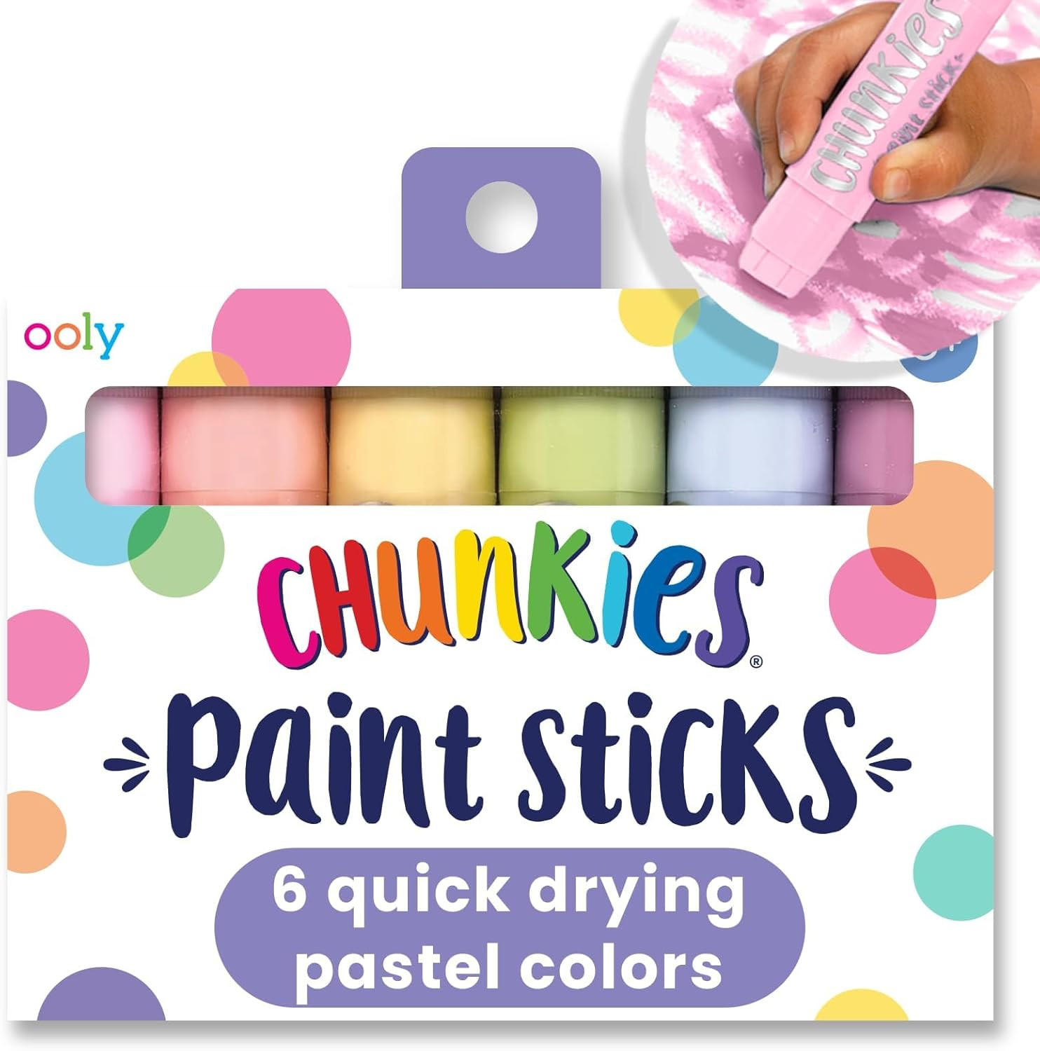 Ooly Chunkies 6 Pastel Paint Sticks For Kids, Tempera Paint Sticks Pastel Colors Set, No Mess Qui... | Amazon (US)
