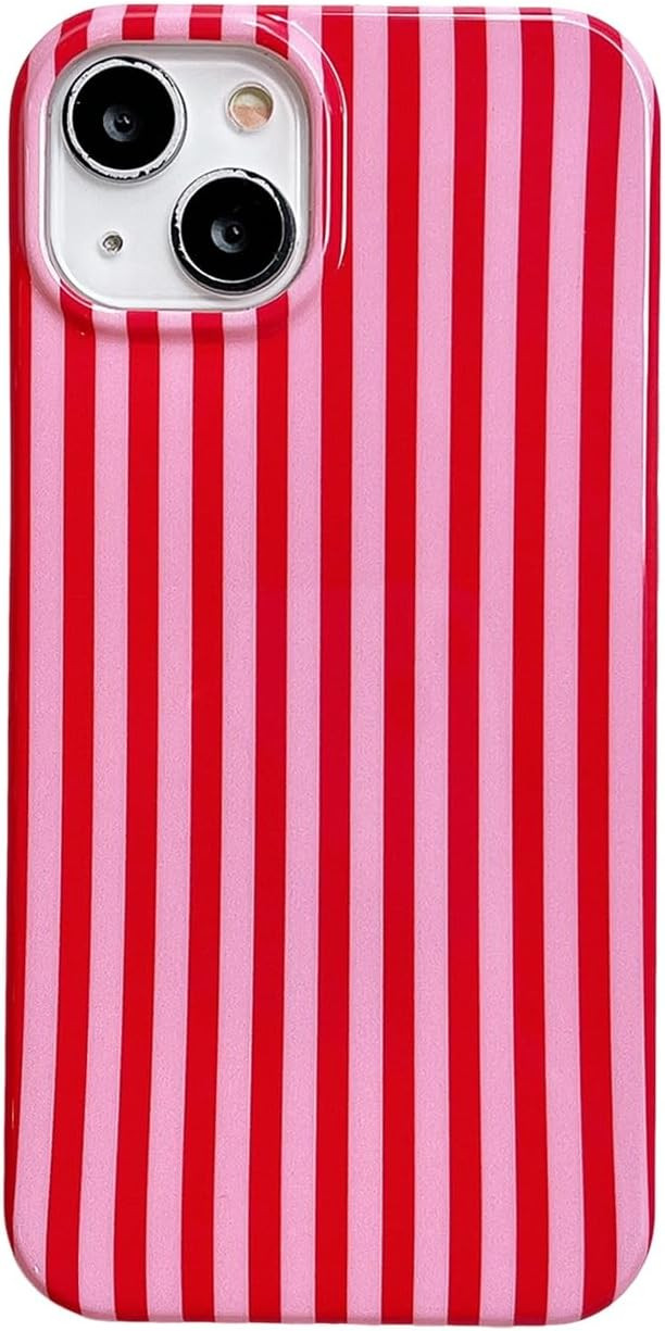 Cute Striped Phone Case Compatible with iPhone 14/13 6.1",Aesthetic Trendy Retro Stripe Pattern C... | Amazon (US)