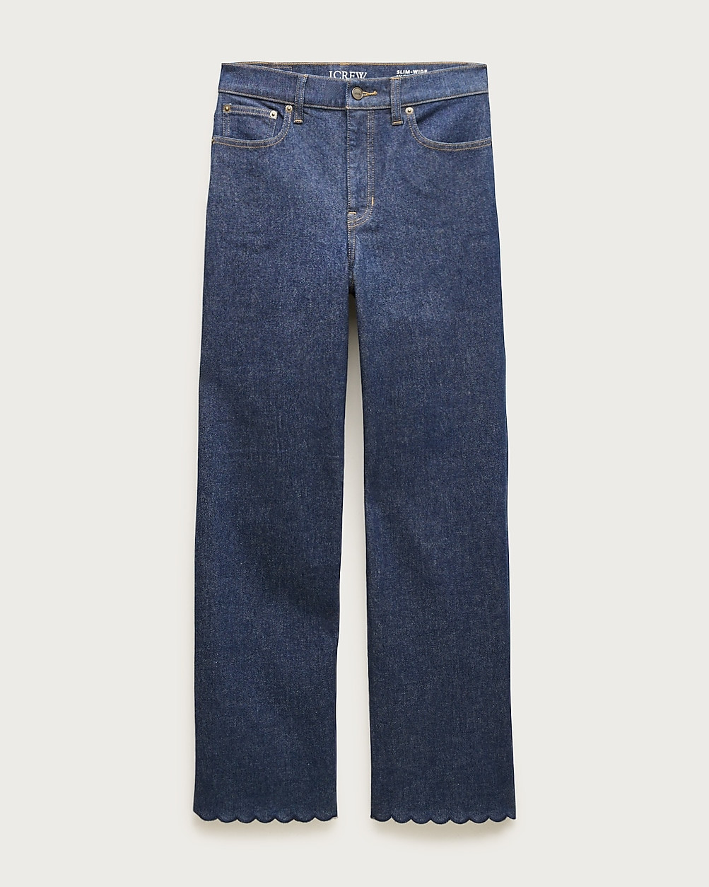 Scallop-trim slim-wide jean | J. Crew US