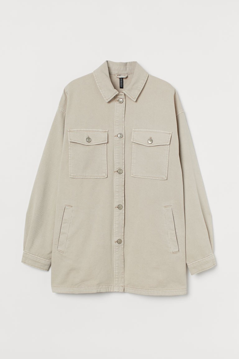H & M - Oversized Shirt Jacket - Beige | H&M (US + CA)
