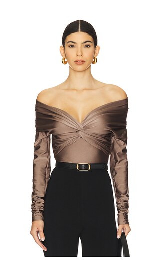 Kendall Bodysuit in Greige | Revolve Clothing (Global)