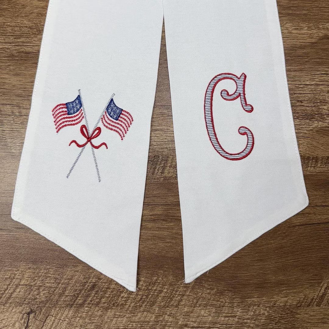 Flag Wreath Sash Monogram Initial | FAST SHIPPING | Memorial Day | July 4th | Red White & Blue | ... | Etsy (US)