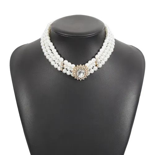 Chimdee - Rhinestone Faux Pearl Layered Choker / Bracelet | YesStyle Global