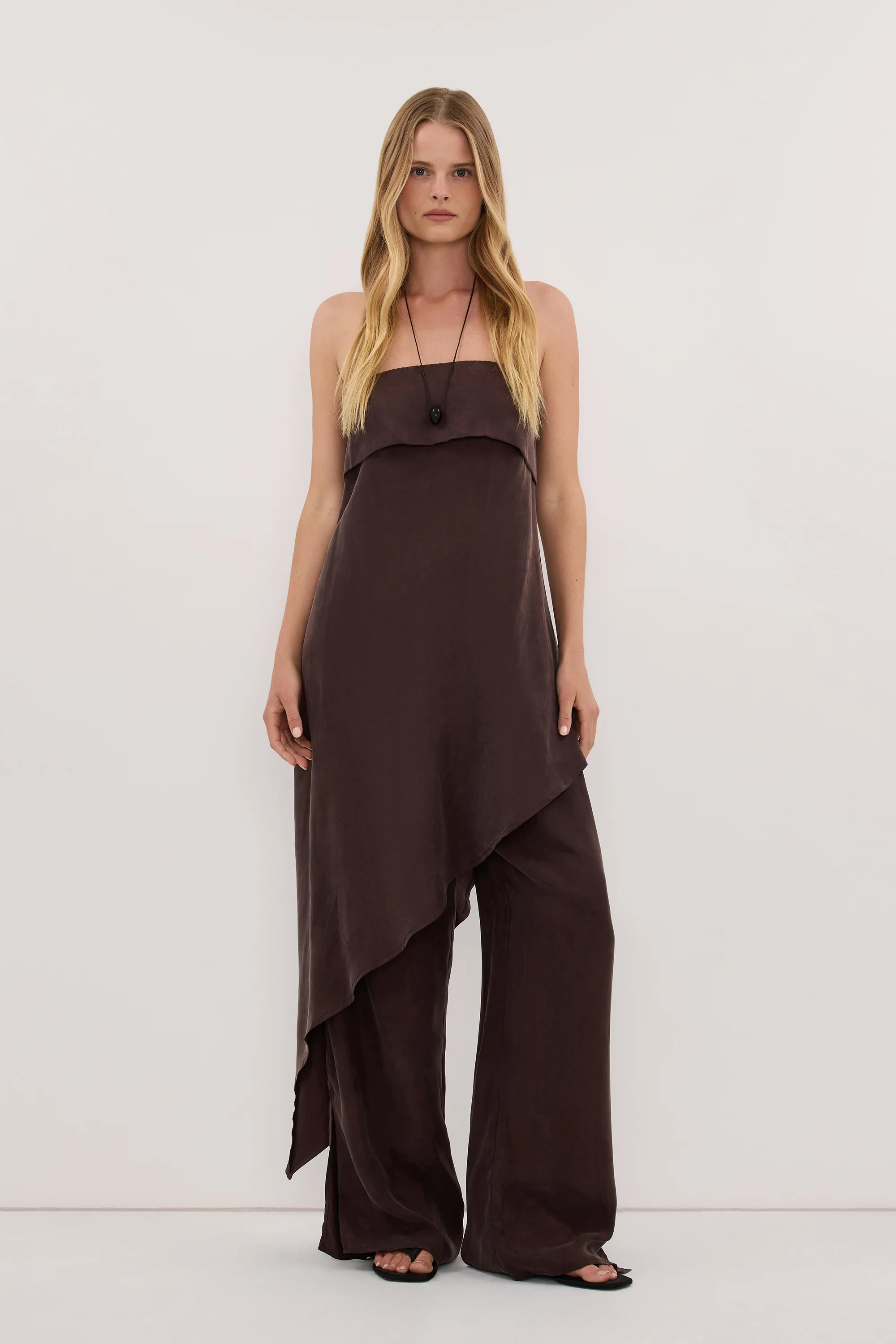 VENUS PLUM CHOC CUPRO ASYM TOP | DISSH