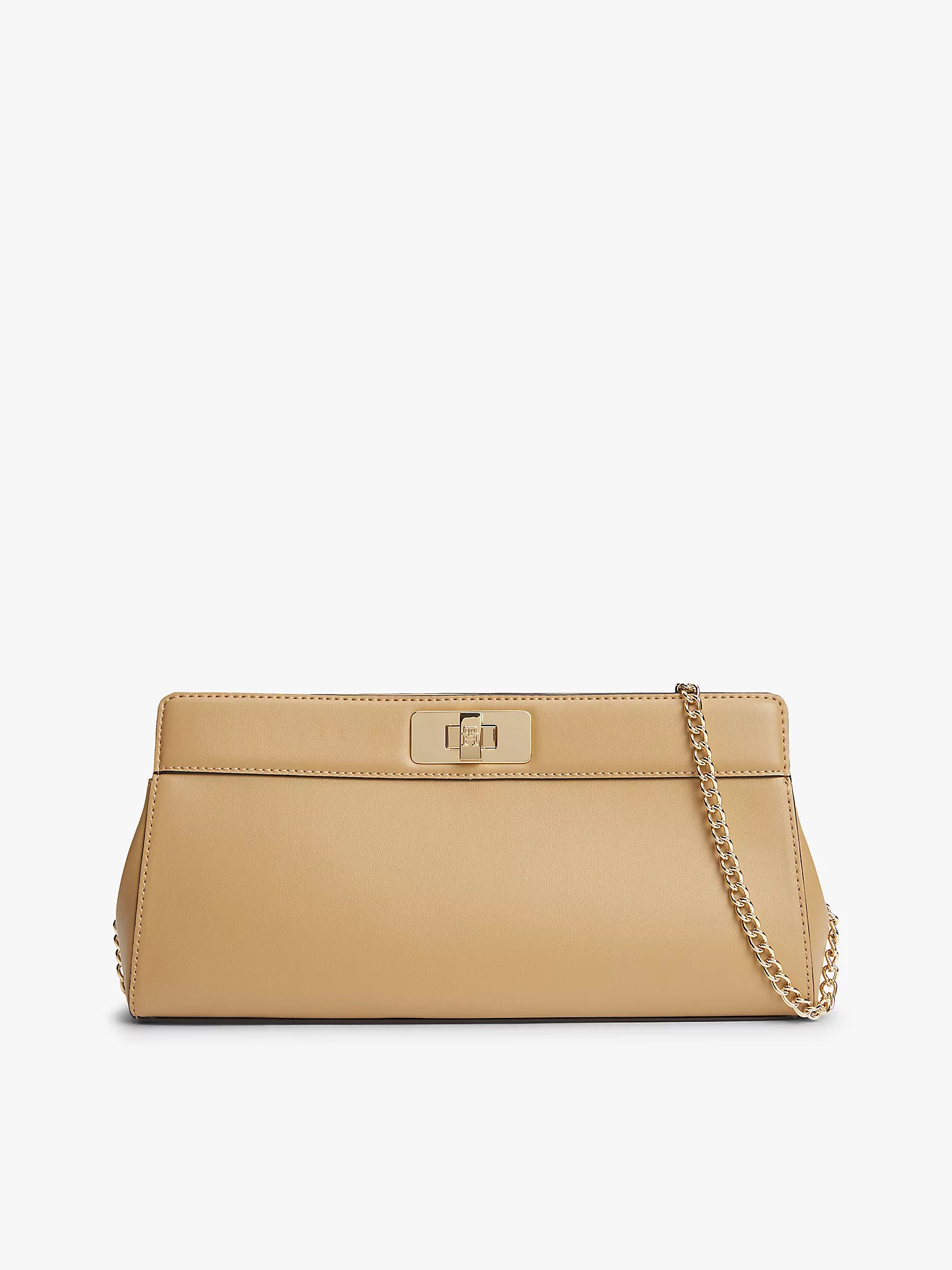 Modern Chain TH Monogram Clasp Clutch | Khaki | Tommy Hilfiger | Tommy Hilfiger UK